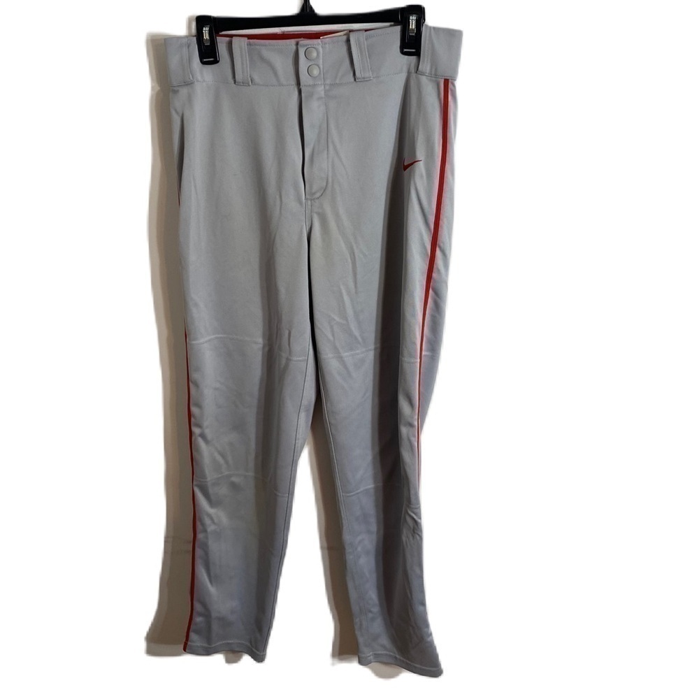 Nike Baseball Pants Small Gray Red Stripe Men’s